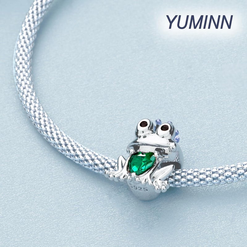 YUMINN 925 Sterling Silver Charms for Bracelets Gold Love and Heart Charms Cherry Blossom Dangle Beads Jewelry for Women - Image 2
